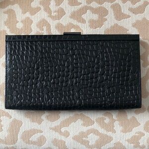 Banana Republic VTG black Alligator embossed cow leather clutch classic
